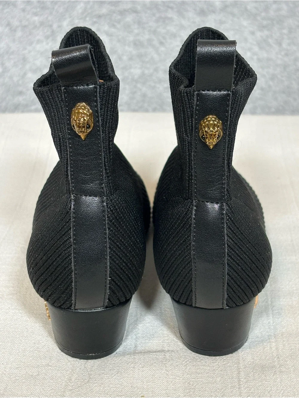 Kurt Geiger London Mini Elmer Slip-On Knit Ankle Booties-Black-JUNIOR Size 4